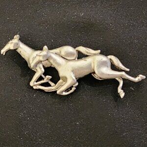 Horses Galloping Brooch